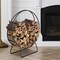 2ft Firewood Rack Indoor Outdoor Steel Log Holder Stylish Black Powder-Coated Wood Storage